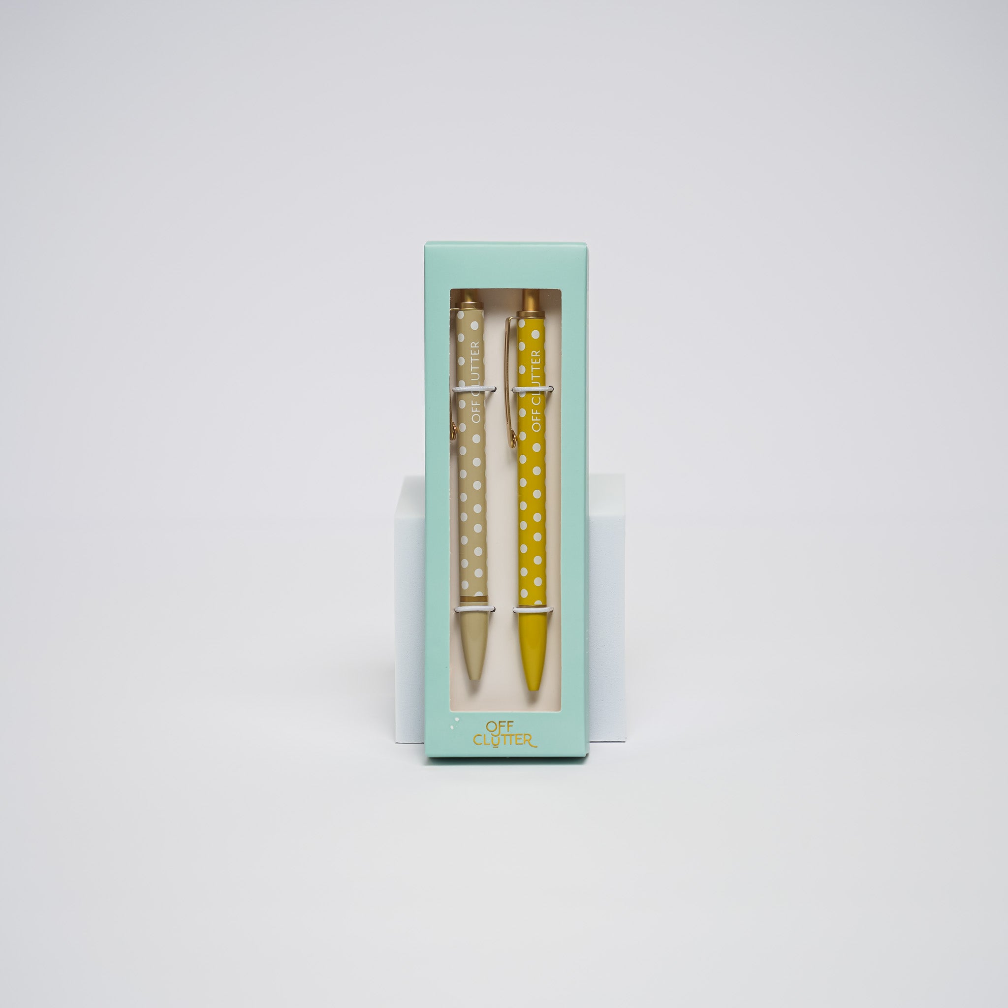 Bolígrafos | Polka Dots Crema y Amarillo