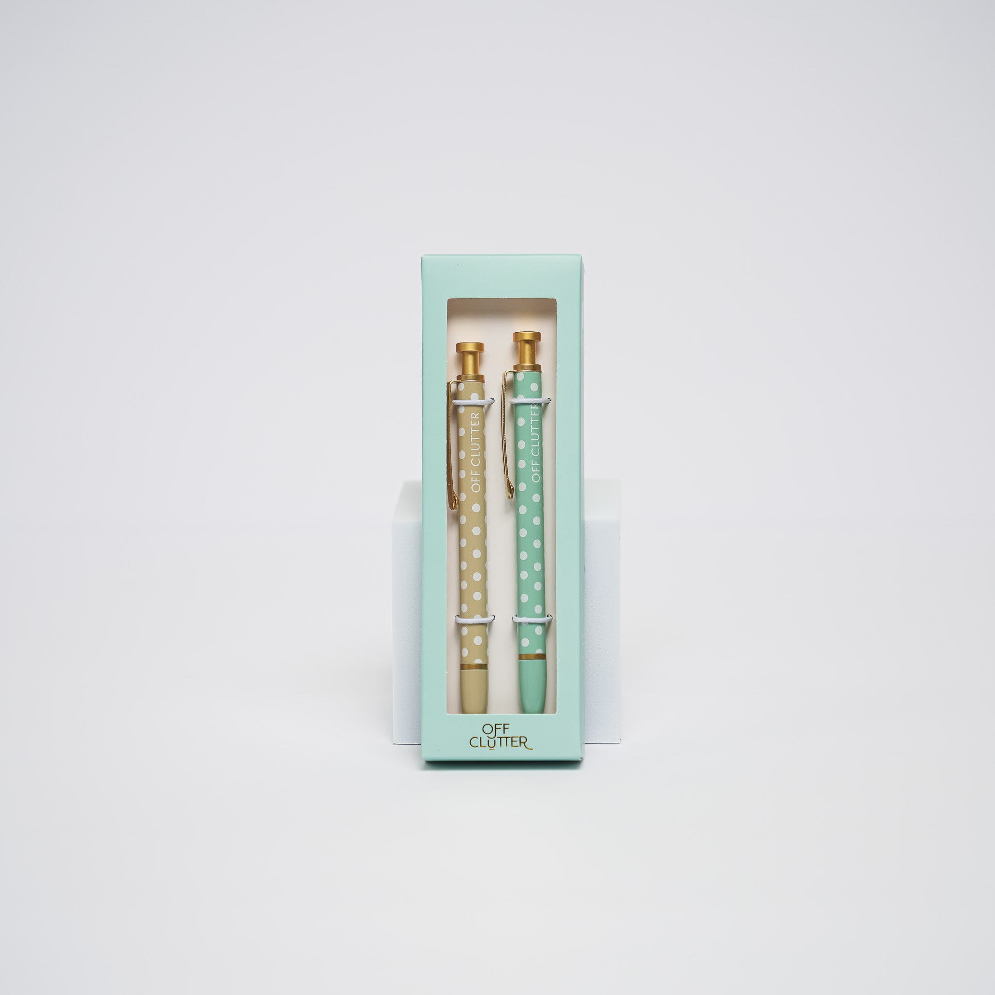 Bolígrafos | Polka Dots Crema y Azul