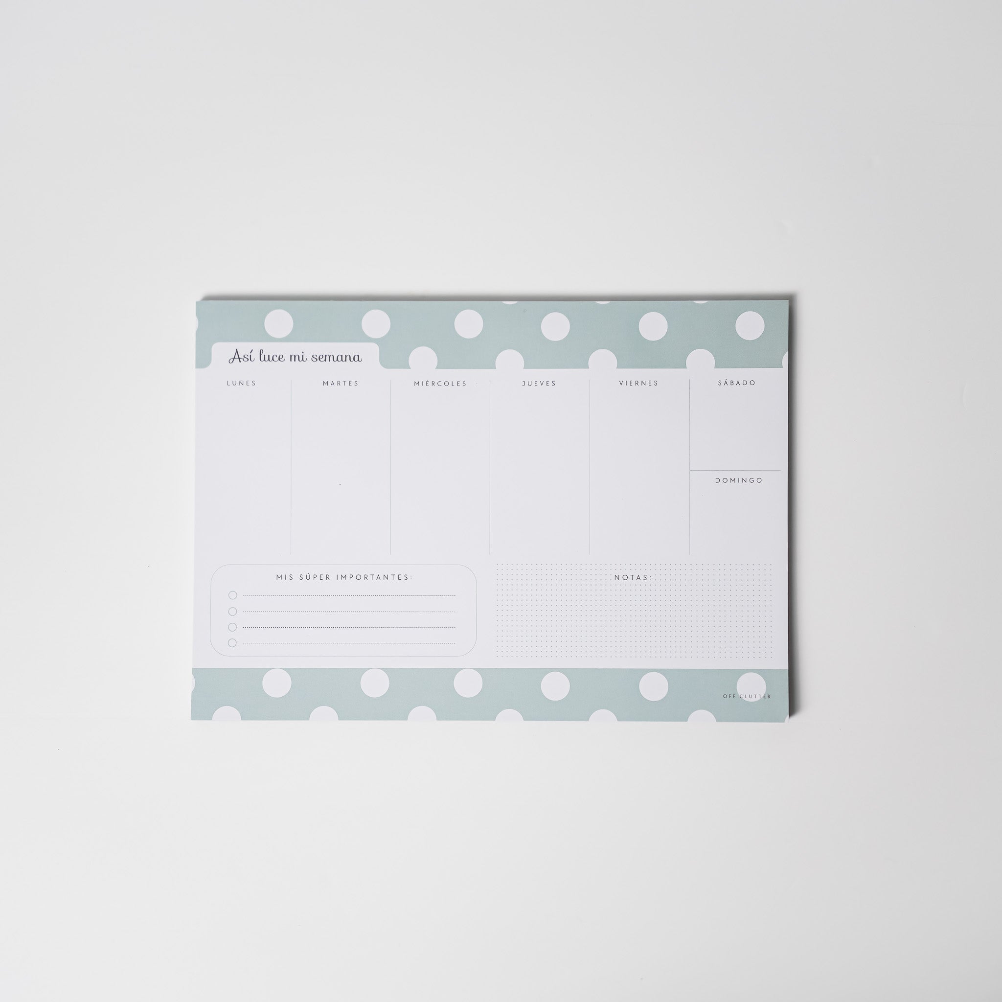 Planner Semanal | Bloc | Azul Polka Dot